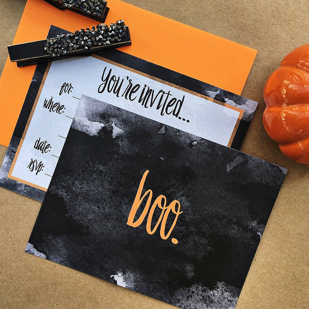 BOO! Set of Spooky Halloween Party Invitations