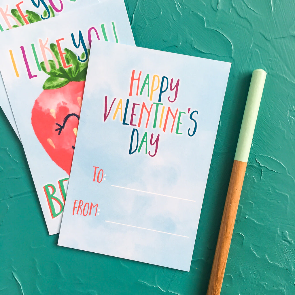 SAY HELLO with FRUIT FRIENDS Valentine Cards
