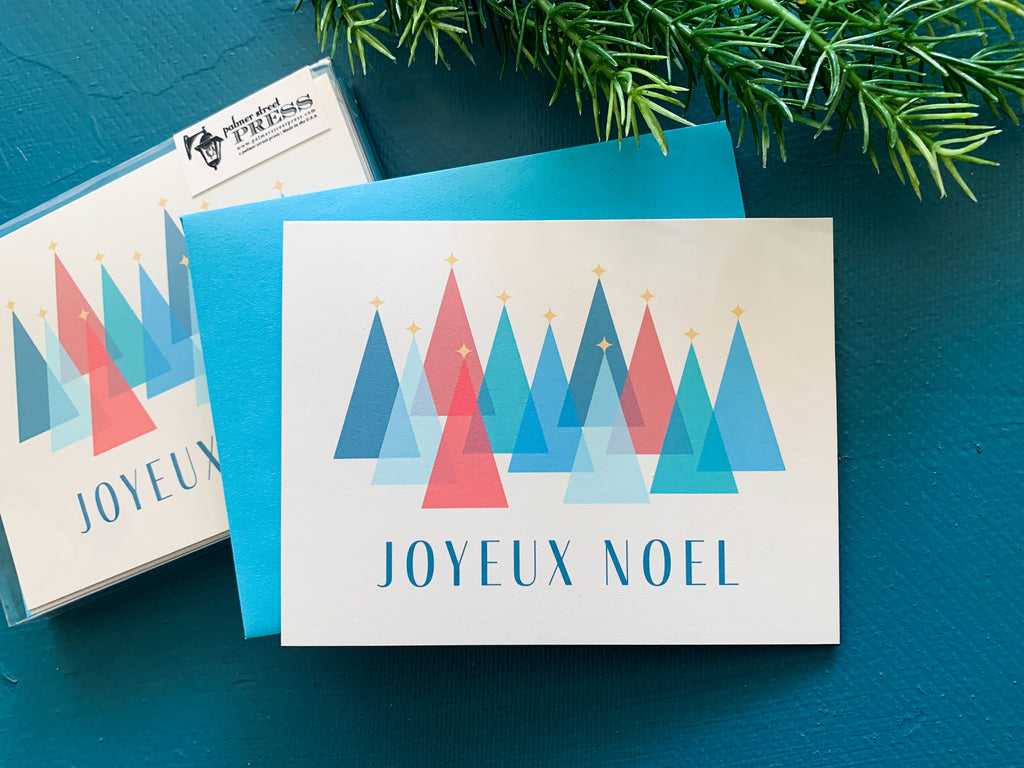 Joyeux Noel Trees Holiday Card