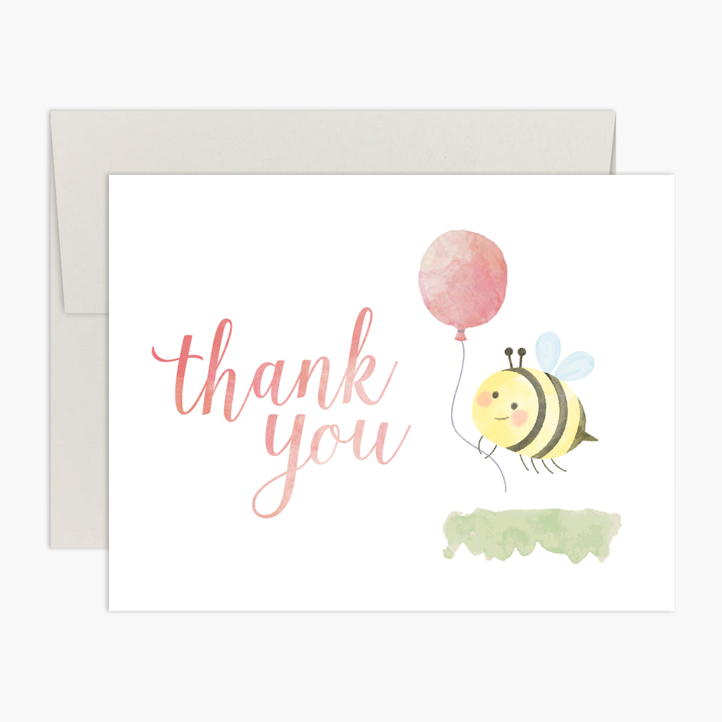 Sweet As Can Bee Watercolor Bumble Bee Thank You Card