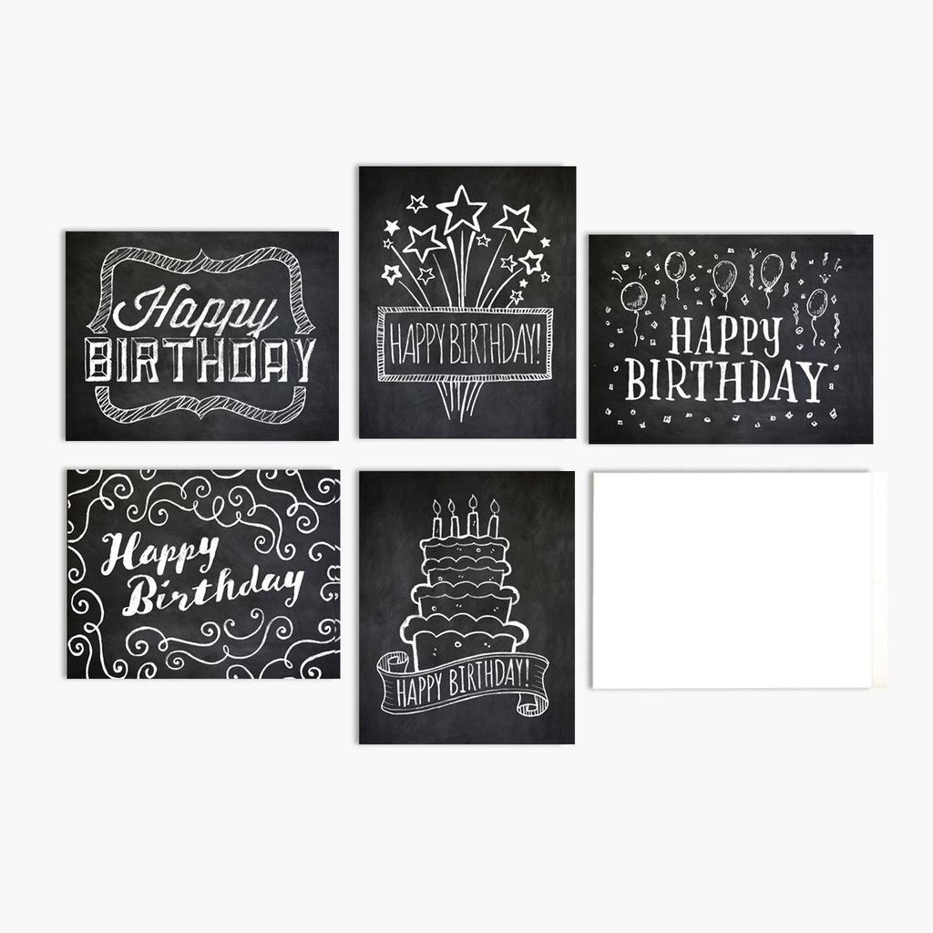 Chalk Art Birthday Card Set