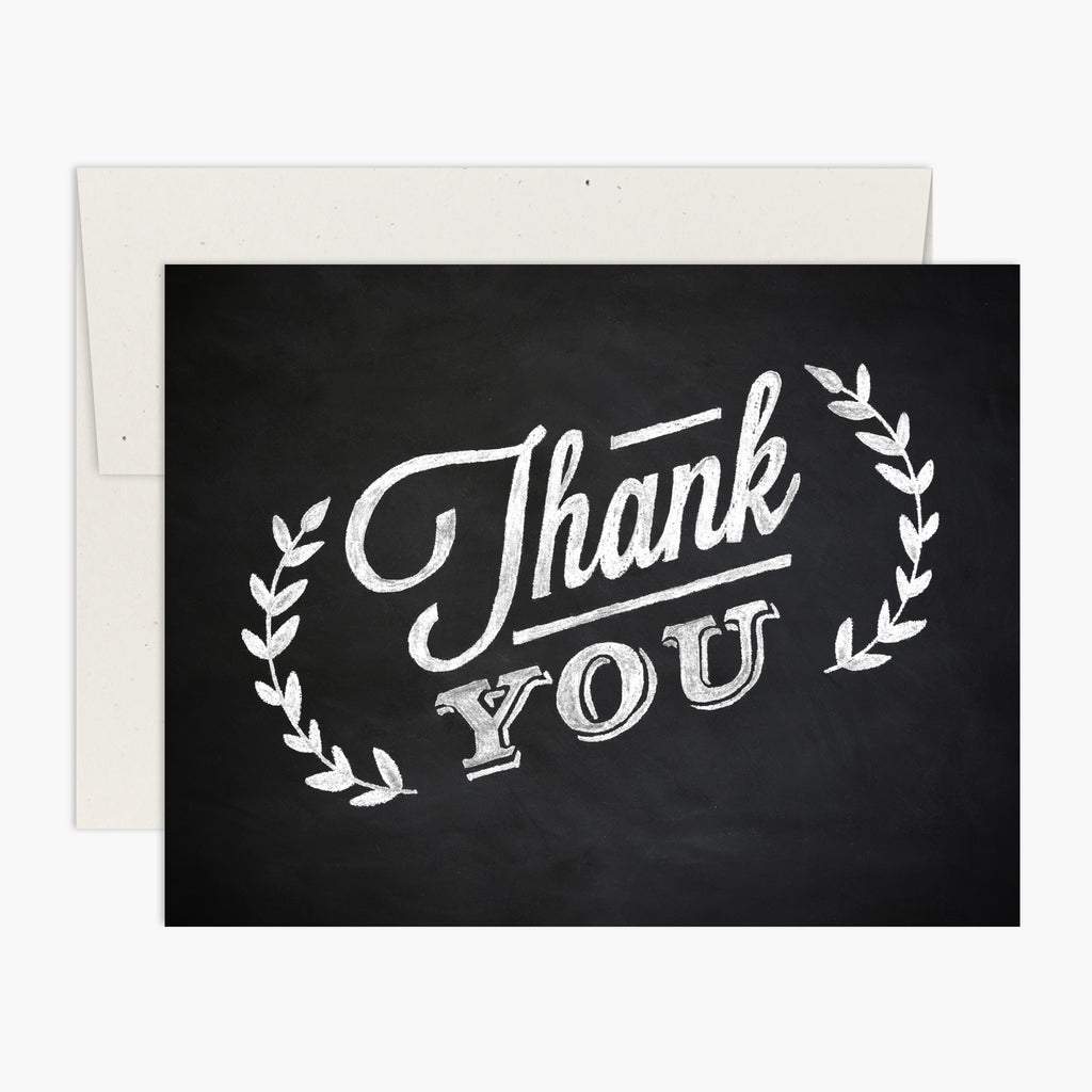 Chalk Leaves Thank You Card