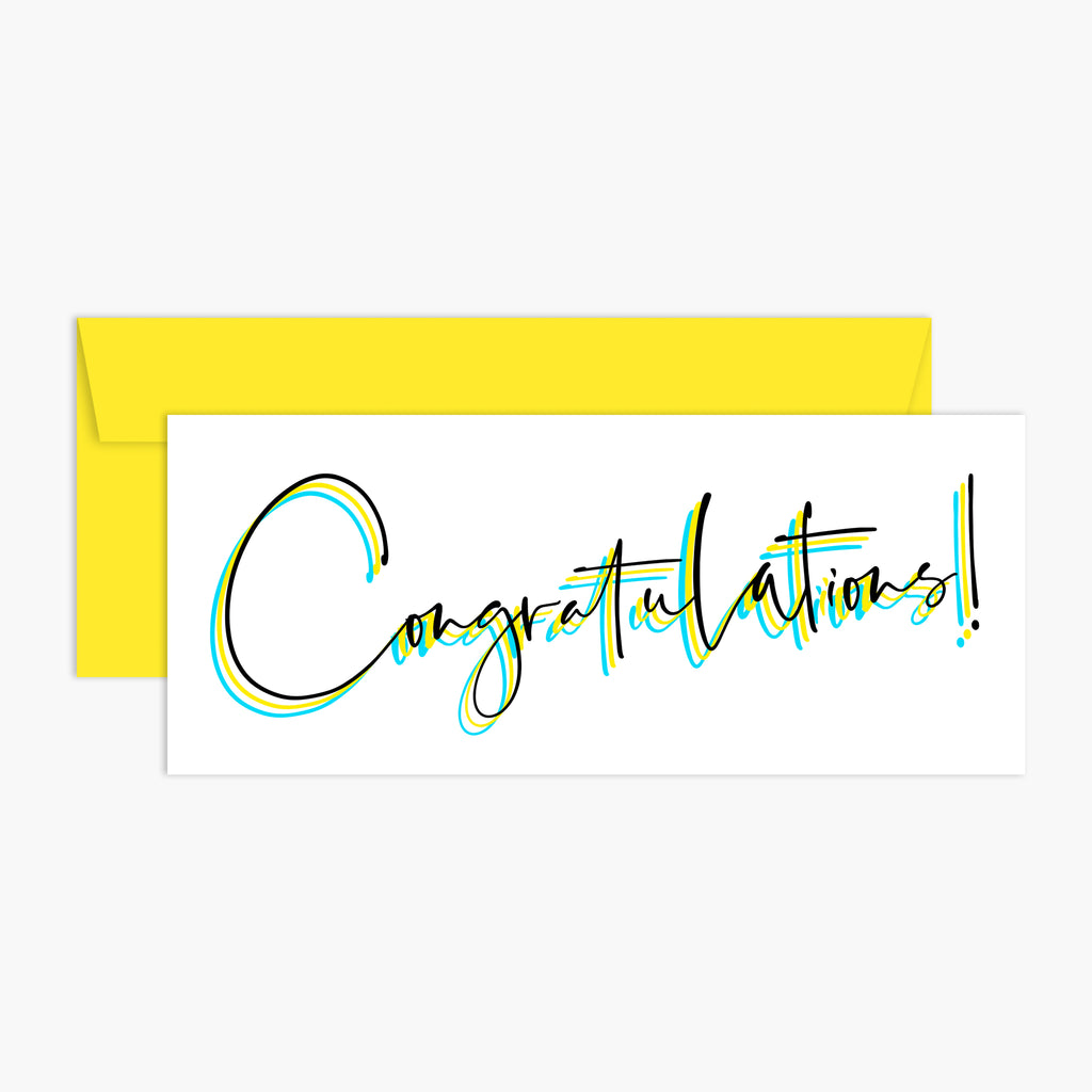 Modern Script Extra Long Congratulations Card | Palmer Street Press