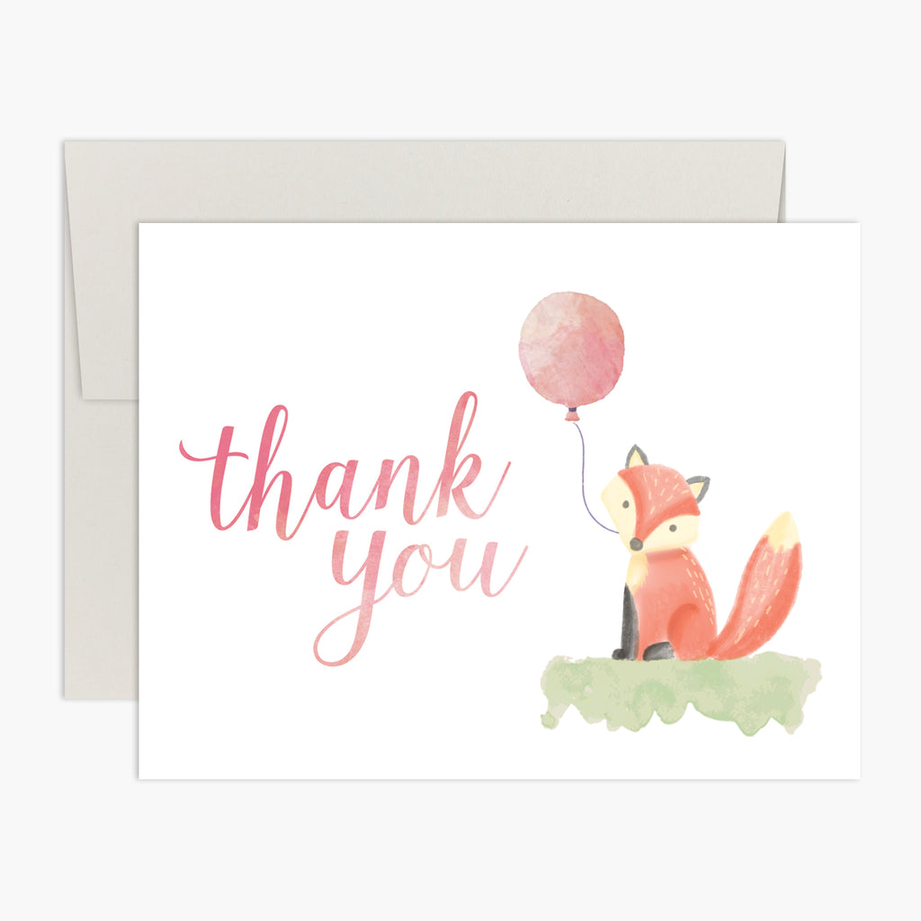 Cute Like A Fox! Watercolor Fox Thank You Card