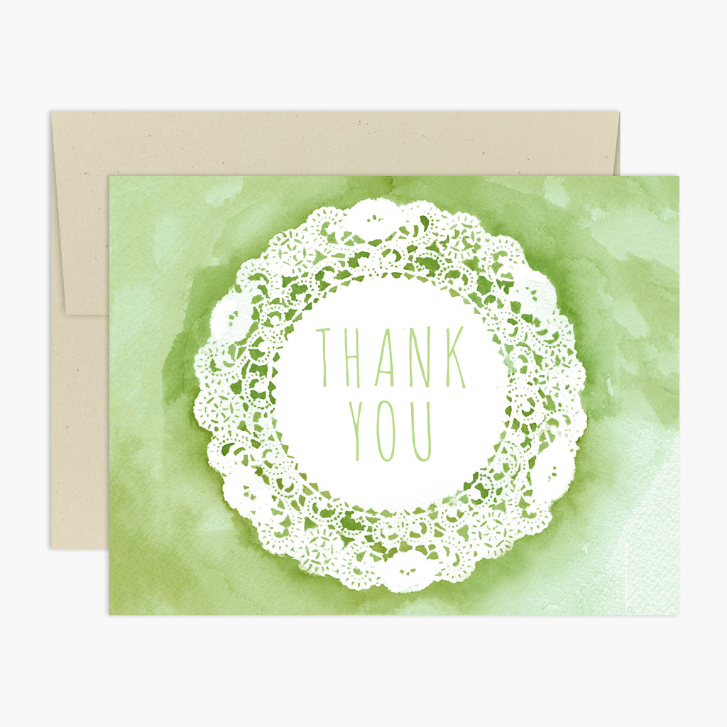 Watercolor Lace Thank You Card
