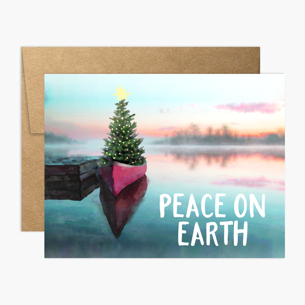 Christmas Tree Canoe Holiday Card